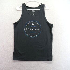 Quiksilver‎ Tank Top Size Small Costa Rica Charcoal Gray Classic Fit Shirt